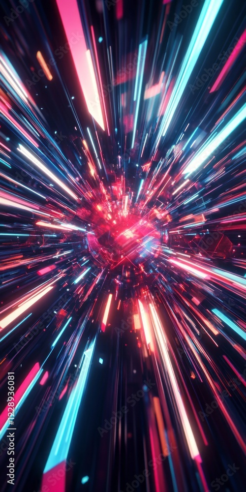 Poster a vibrant and colorful image of a heart is surrounded by a dynamic and energetic background. the hea