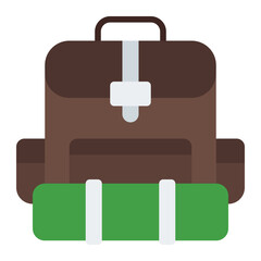 Fototapeta premium Backpack flat icon