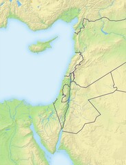 Palestine, shaded relief map