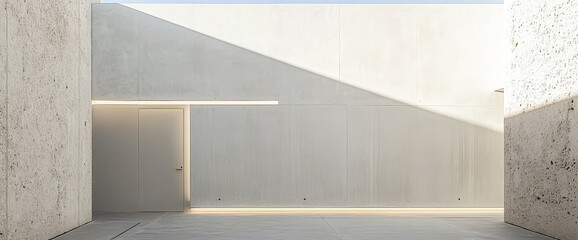 Obraz premium Minimalist architectural design showcasing concrete walls and natural light