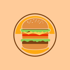 Burger house logo. Logotype for restaurant or cafe or fast food