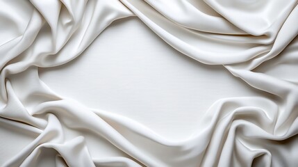 Obraz premium Elegant Draped Off-White Fabric with Subtle Texture Creates a Soft Frame for Product Displays and Design Inspiration