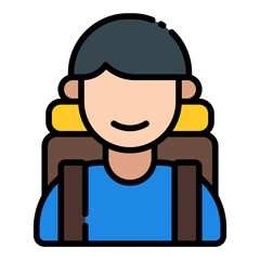 Traveller filled line icon