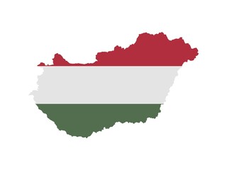 Flag in form form of the geographical country, Hungary, Eastern Europe, Europe