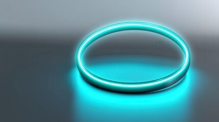 Fototapeta premium Futuristic glowing circle with luminous blue light and reflections