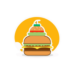 Burger house logo. Logotype for restaurant or cafe or fast food