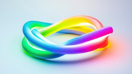 Colorful Light Trails Intertwined in Abstract Artistic Design