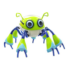 Goofy Friendly Cartoon Robotic Water Strider Toy with Big Eyes and Colorful Features