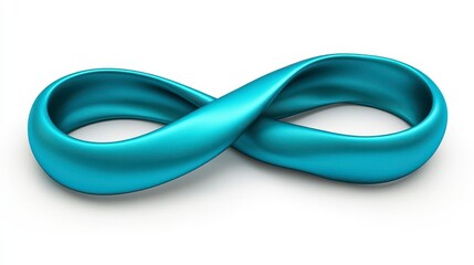 Naklejka premium Elegant turquoise infinity symbol with smooth curves and shine