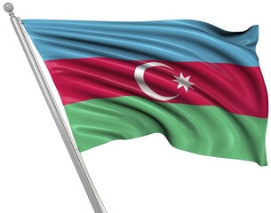 Flag of Azerbaijan, This is a computer generated and 3d rendered picture
