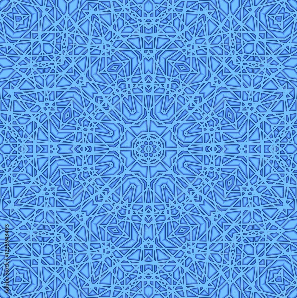 Poster blue background with abstract pattern