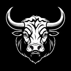 abstract simple Bull head vector logo concept illustration, Buffalo head logo, Bull head logo