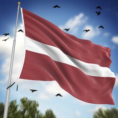 Flag of Latvia, This is a computer generated and 3d rendered image