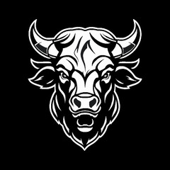 abstract simple Bull head vector logo concept illustration, Buffalo head logo, Bull head logo