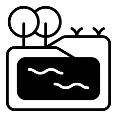 Lagoon line glyph icon
