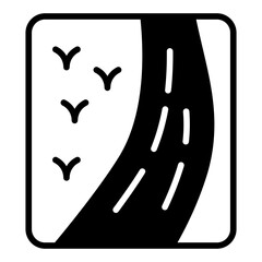 Rivers line glyph icon