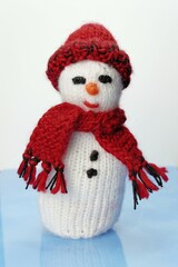 Snowman, hand-knitted