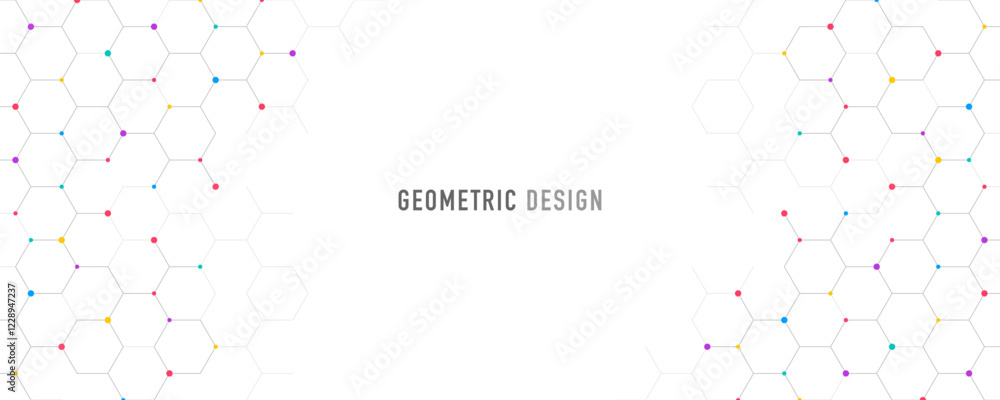 Aufkleber Graphic design element with abstract geometric background of simple hexagon pattern