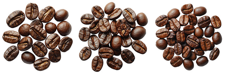 Coffee beans on a transparent background culinary delight close up natural setting