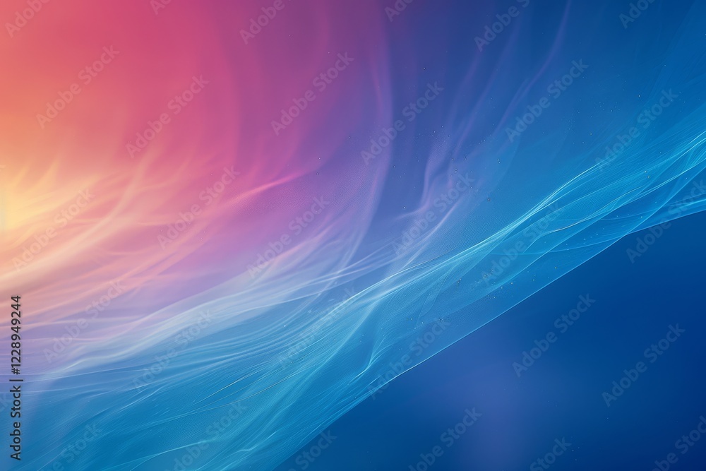 Aufkleber vibrant abstract background featuring a gradient of blue and pink with flowing lines and soft light 