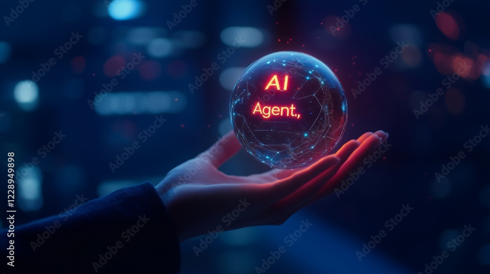 Poster a glowing sphere displaying 