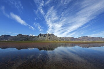 Lakeland with volcanic mountains, peninsula Sn&aelig;fellsnes, Snaefellsnes, West Iceland, Iceland, Europe