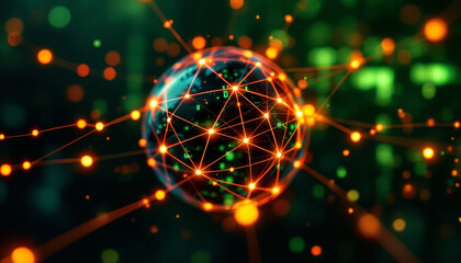 Fototapeta premium Global Network Connection: A Digital World Visualization