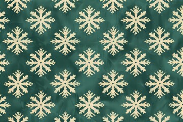 A pattern of snowflakes on a blue background. The snowflakes are white and are arranged in a diamond shape
