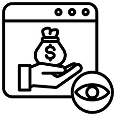Cost Monitoring Outline Icon
