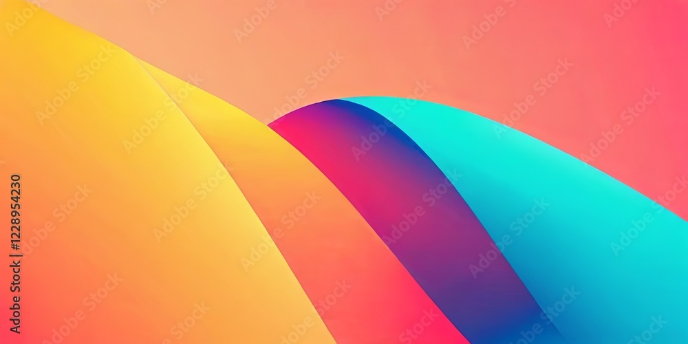 Poster a colorful gradient background with a blue line