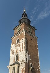 Town Hall Tower on Main Market Square, Krakow, Poland, Europe