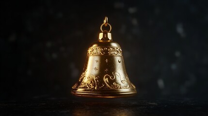 isolated gold bell. 3d bell realistic illustration