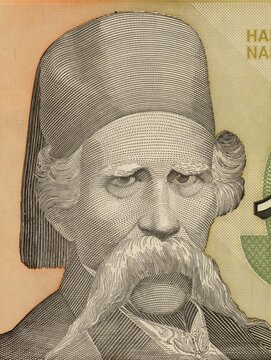 Vuc Stefanovic Karadzic on 10000 Dinara 1993 Banknote from Yugoslavia. Serbian linguist and major reformer of the Serbian language