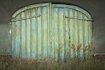 Old gate, overgrown, Cottbus, Brandenburg