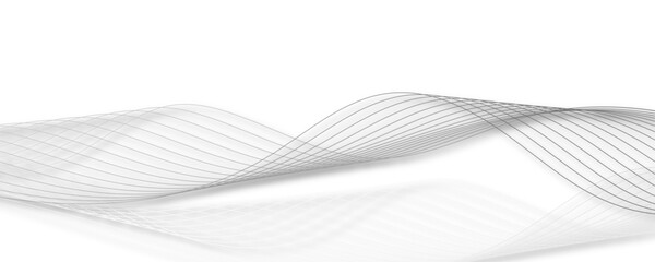 Fototapeta premium Abstract dynamic wavy lines on white background. Digital frequency track equalizer wave element for design. Light cyberspace in a digital background. Abstract technology white wave