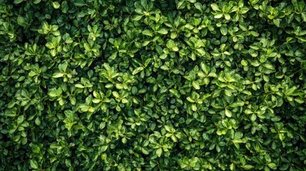 Lush green foliage background texture of dense small leaves.
