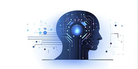 Obraz premium Illustration with a minimalist symbol representing artificial intelligence, AI generated