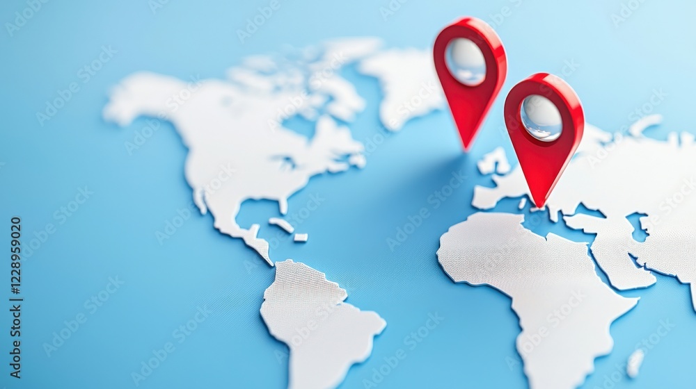 Poster exploring global connections through map markers digital world map infographic geographical insights