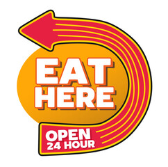 sign to eat here or restaurant