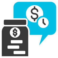 Saving Glyph Blue Grey Icon