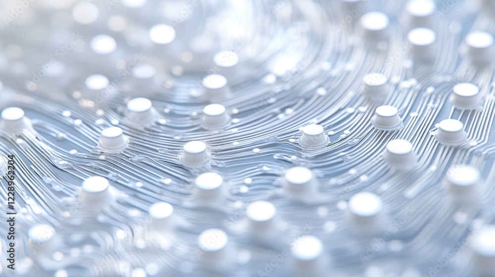 Poster abstract close-up of a circuit board with glowing components.
