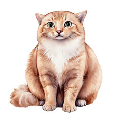 Fototapeta premium Ginger Cat Sitting with White Chest and Paws