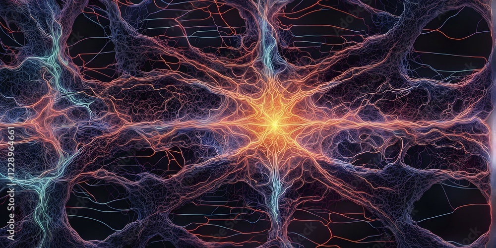 Aufkleber abstract representation of neural networks modeled after the human brain with intricate web-like pat