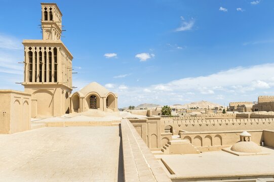 Aghazadeh Mansion and its windcatcher, Abarkuh, Yazd Province, Iran, Asia