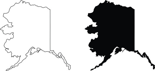 Alaska state map icon design on white background