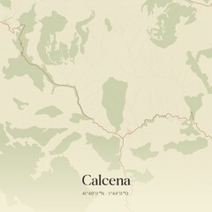 Retro Spanish map of Calcena, Arag�n. Vintage street map.