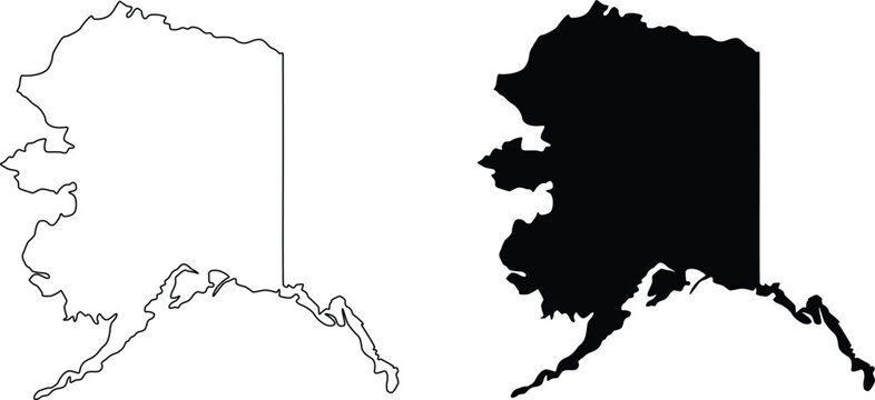 Alaska state map icon design on white background