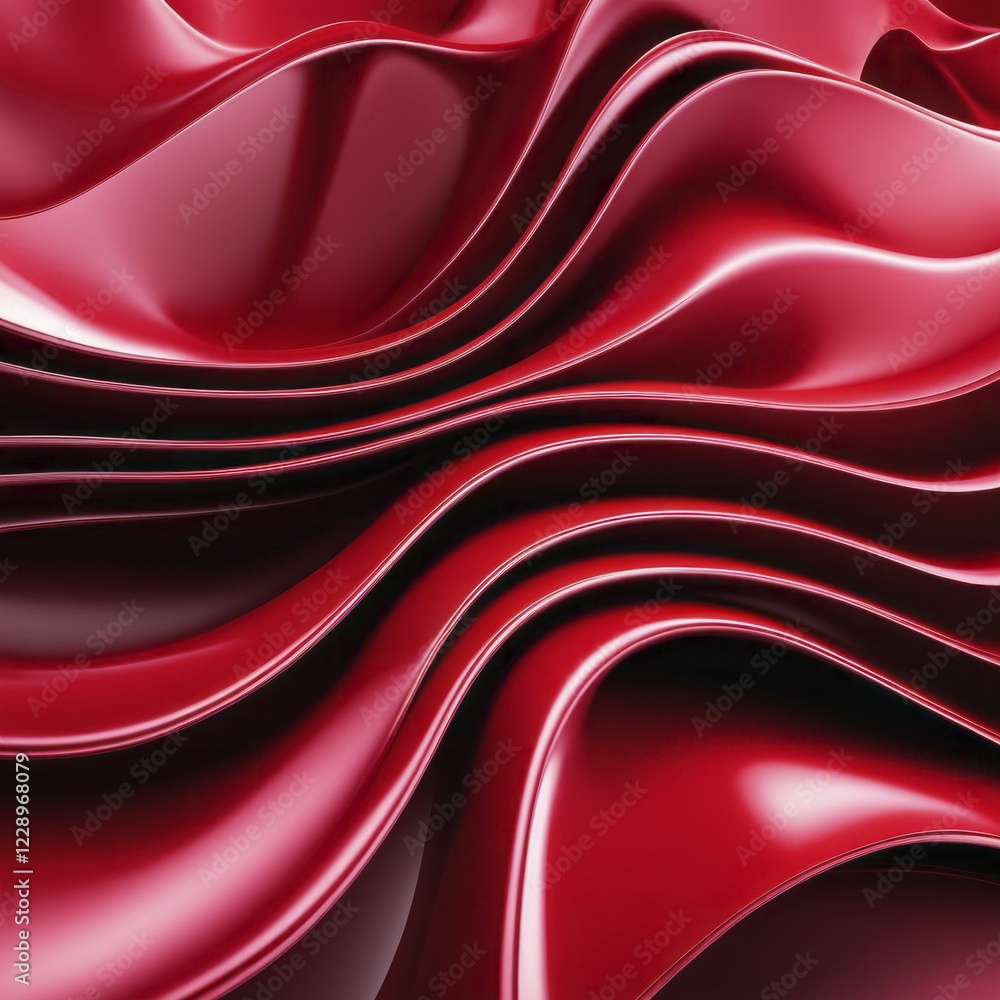 Aufkleber smooth red satin fabric with luxurious folds creating a glossy and elegant texture and vibrant appea