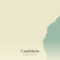 Retro Spanish map of Candelaria, Islas Canarias. Vintage street map.