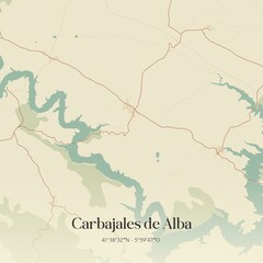 Obraz premium Retro Spanish map of Carbajales de Alba, Castilla y Le�n. Vintage street map.